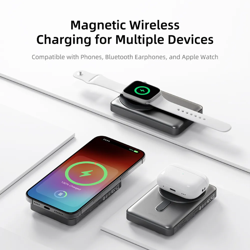 Rock P50 5-in-1 PD20W Magnetic Holder Fast Charging Power Bank With Cables